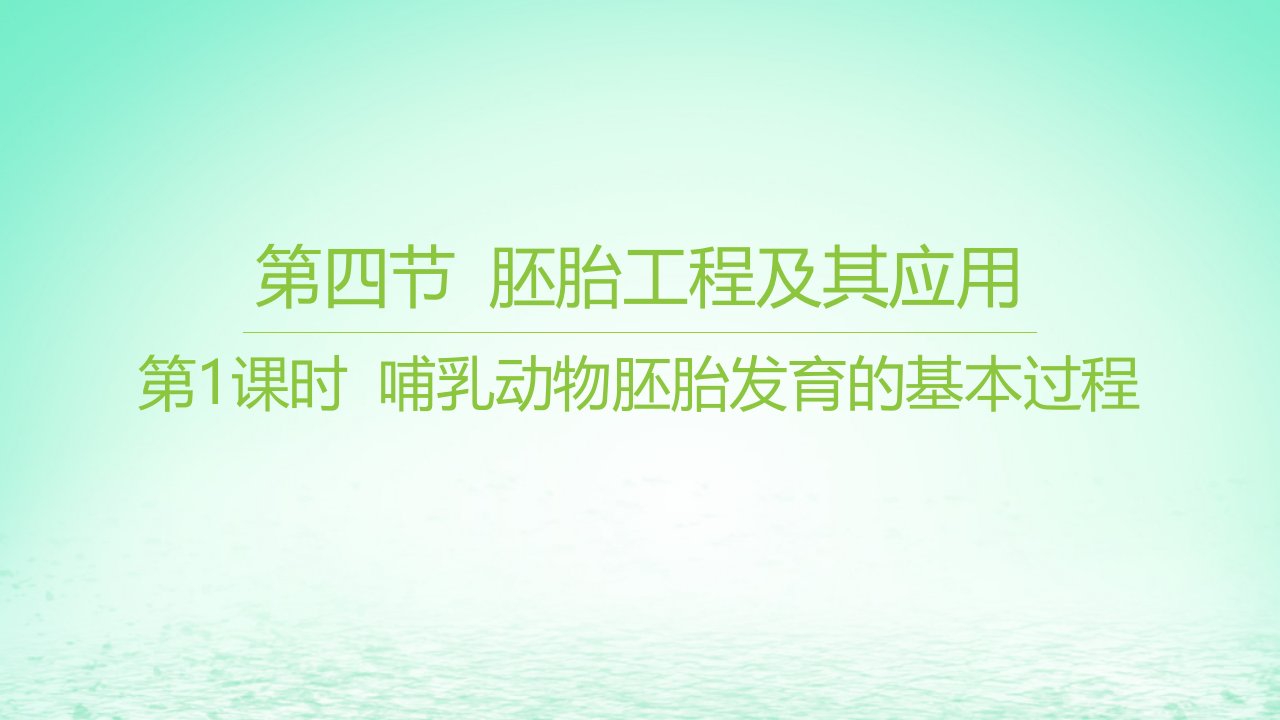 江苏专版2023_2024学年新教材高中生物第二章细胞工程第四节胚胎工程及其应用第1课时哺乳动物胚胎发育的基本过程课件苏教版选择性必修3