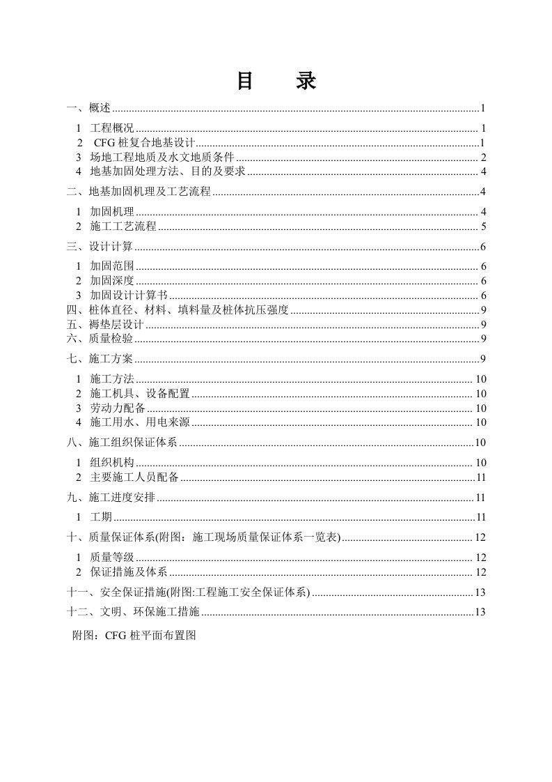 CFG桩复合地基处理设计方案