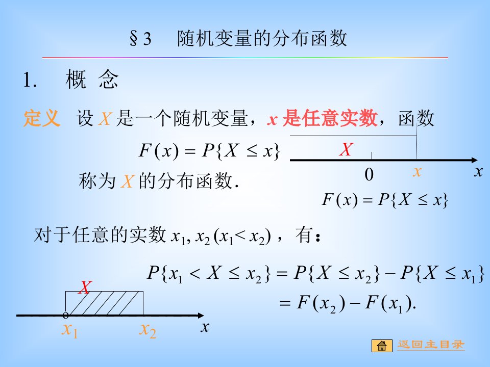 概率论快班课件慢班真题概率论课件第二章3节随机变量的分布函数