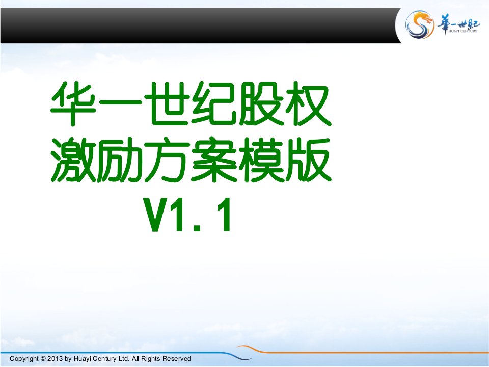 华一世纪股权激励方案模版V-PPT课件