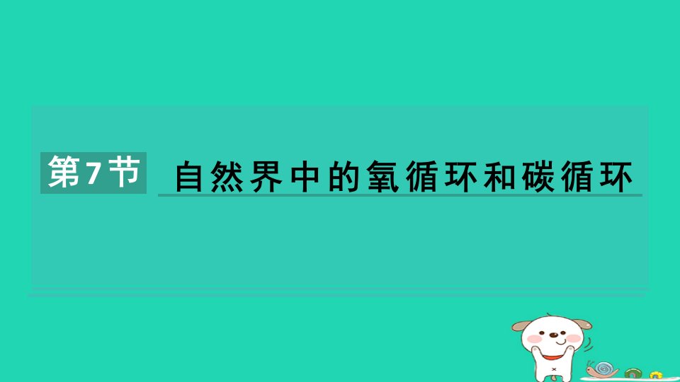 2024八年级科学下册第3章空气与生命3.7自然界中的氧循环和碳循环习题课件新版浙教版