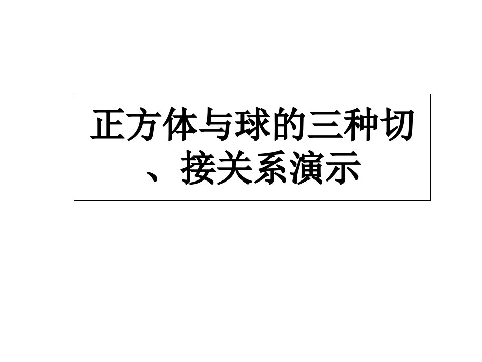 正方体内切球、外接球、棱切球、图例演示课件