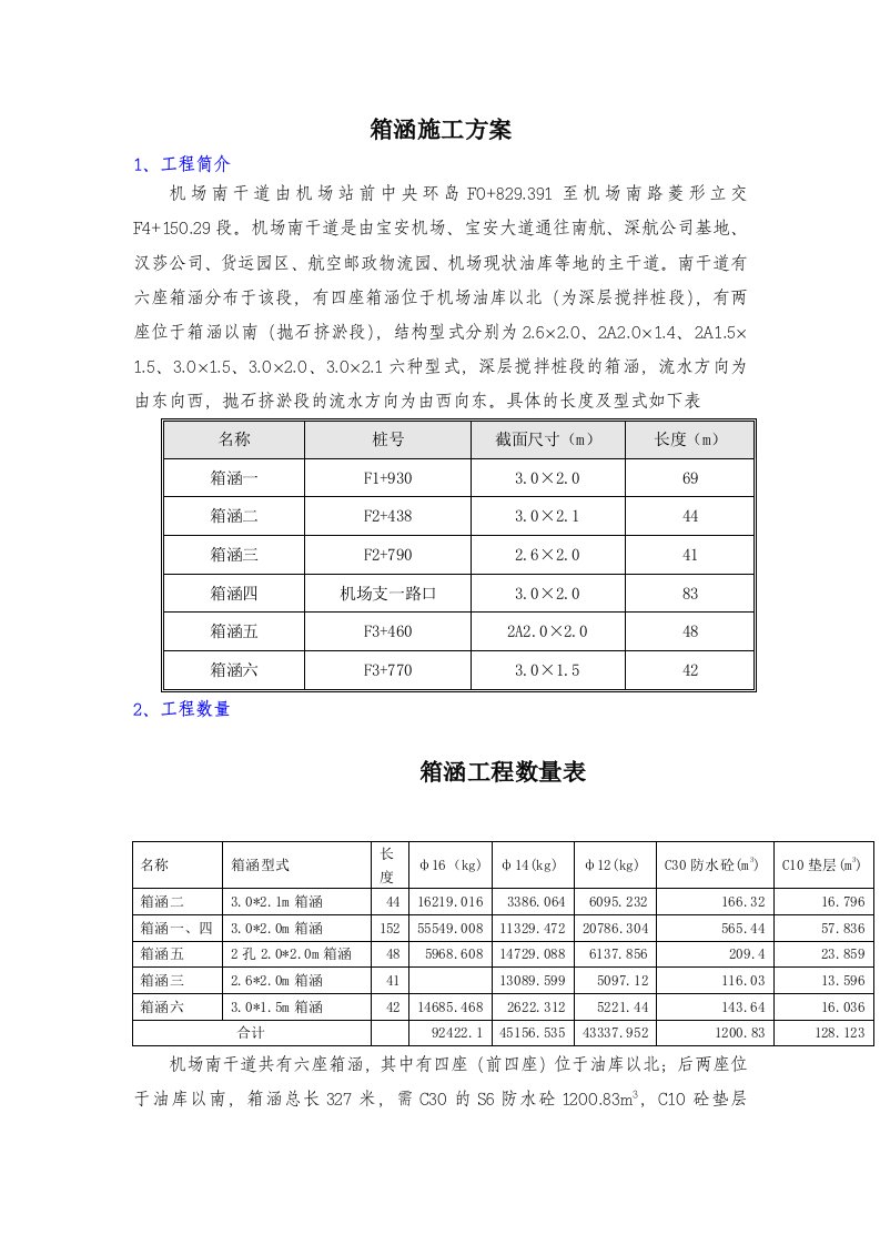 箱涵施工方案