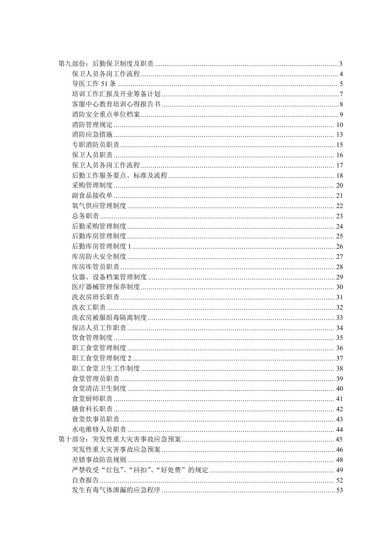 民营医院全部规章制度-后勤