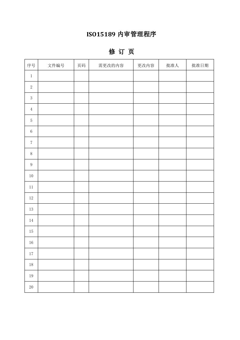 ISO15189内审管理程序