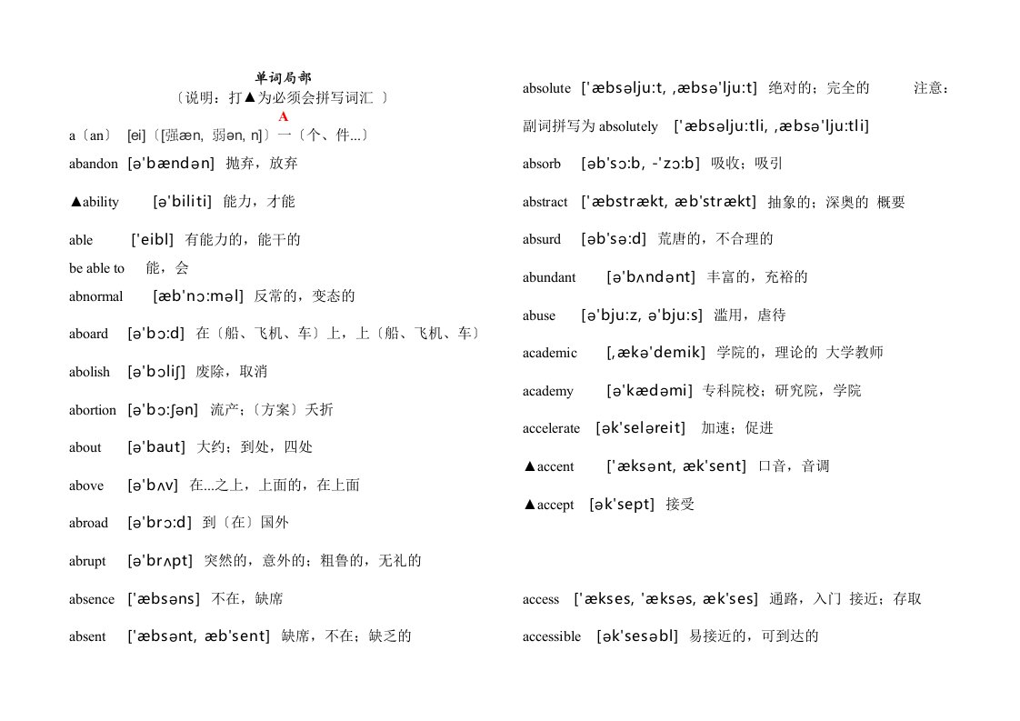 高中英语3500词汇和词组(带音标)