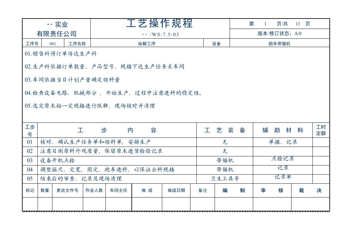 9000质量认证文件—木材加工