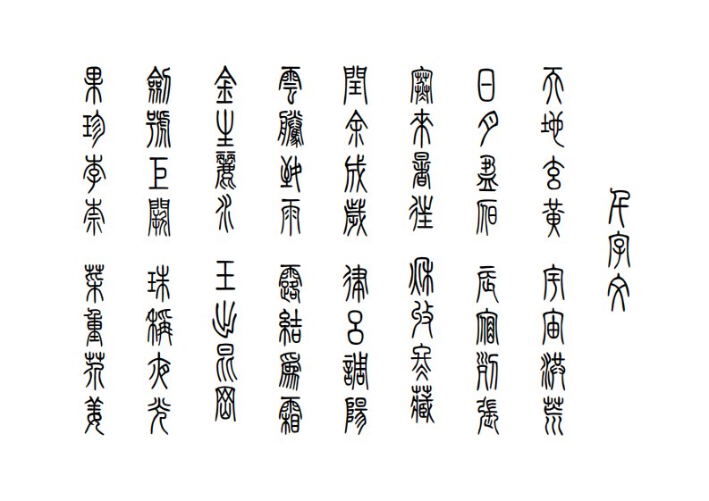 千字文小篆字帖