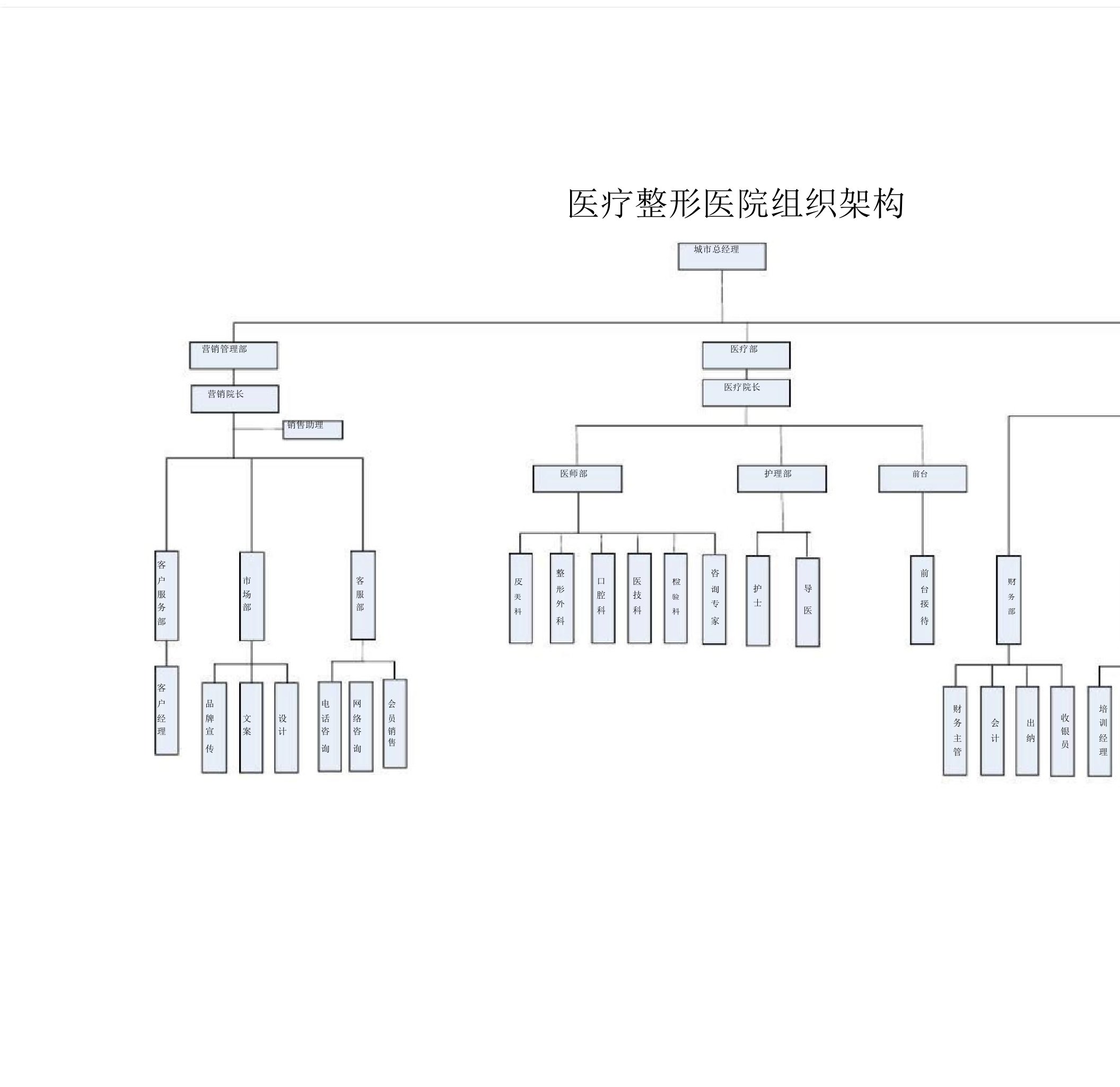 医疗整形医院组织架构