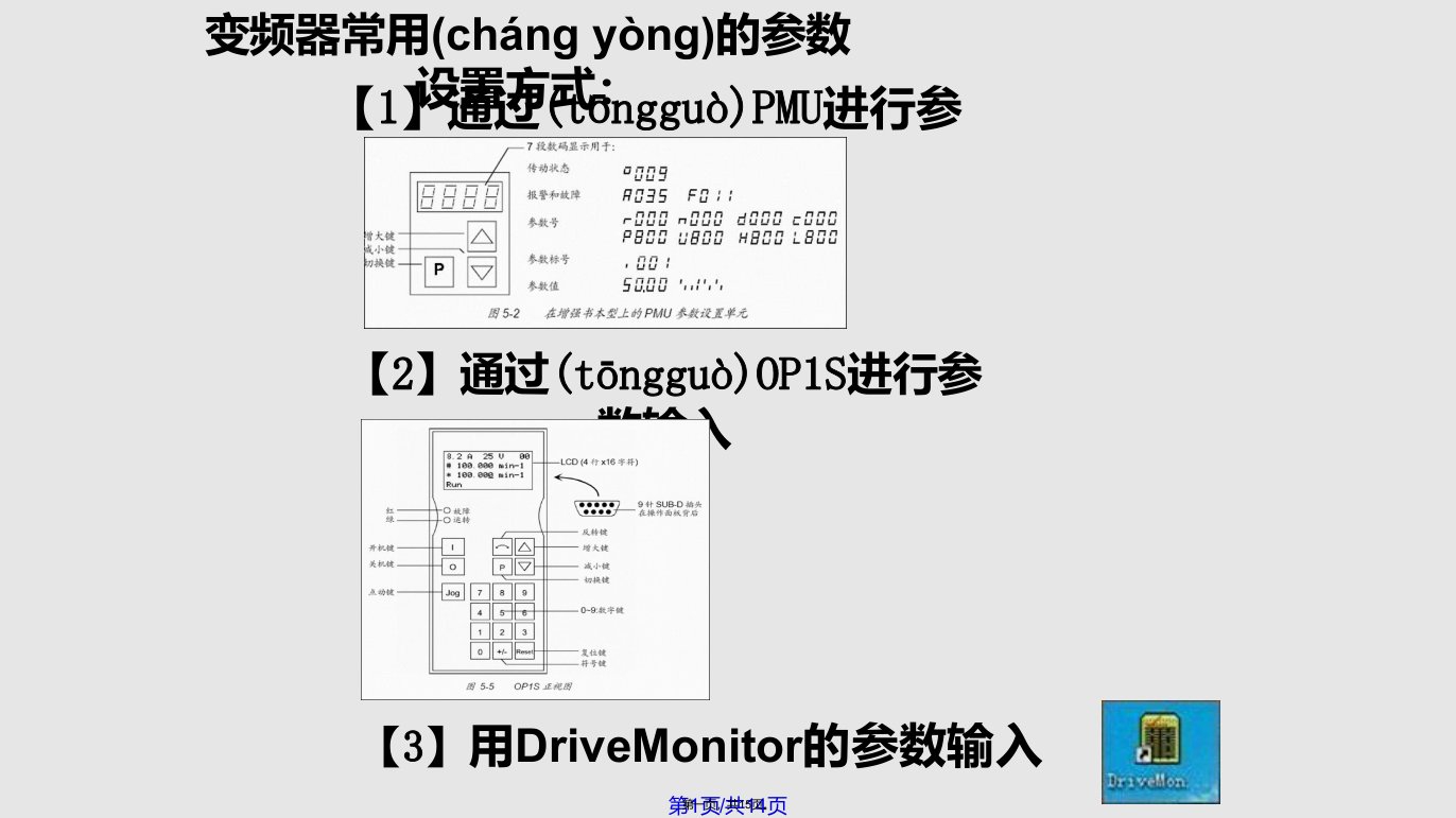 DriveMonitor软件在SE系列变频器中的应用实用教案