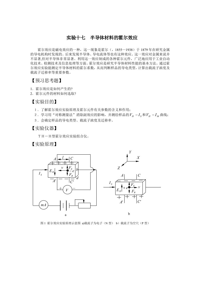 电学半导体材料的霍尔效应