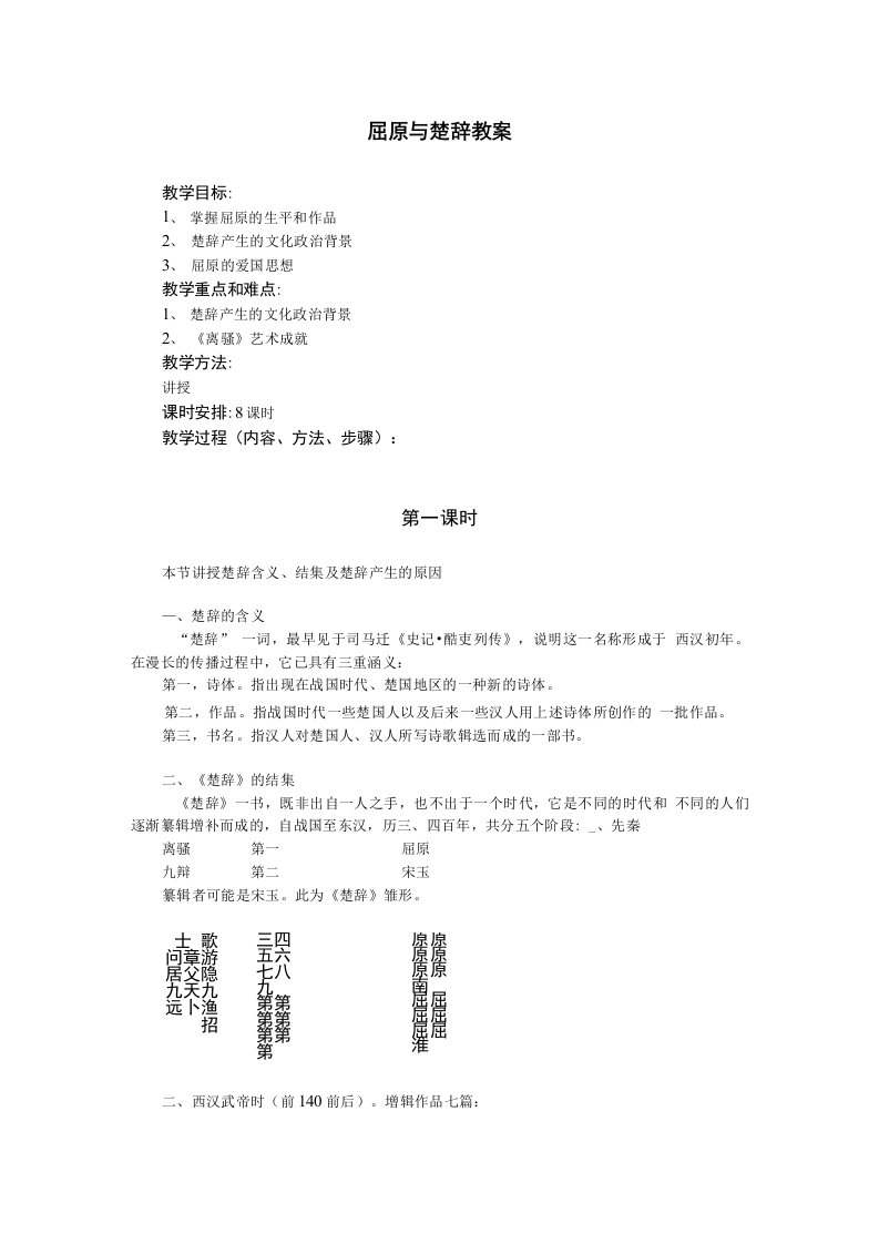 屈原与楚辞教案