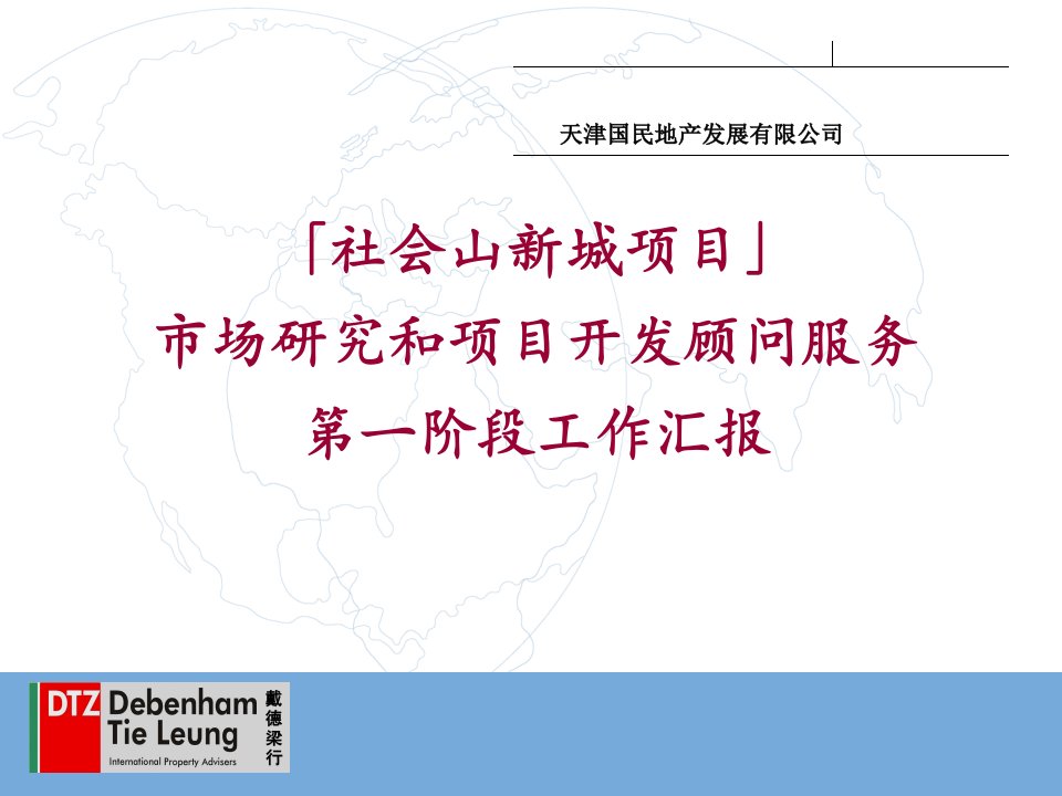 D德L行-天津社会山新城项目市场研究和项目开发顾问报告