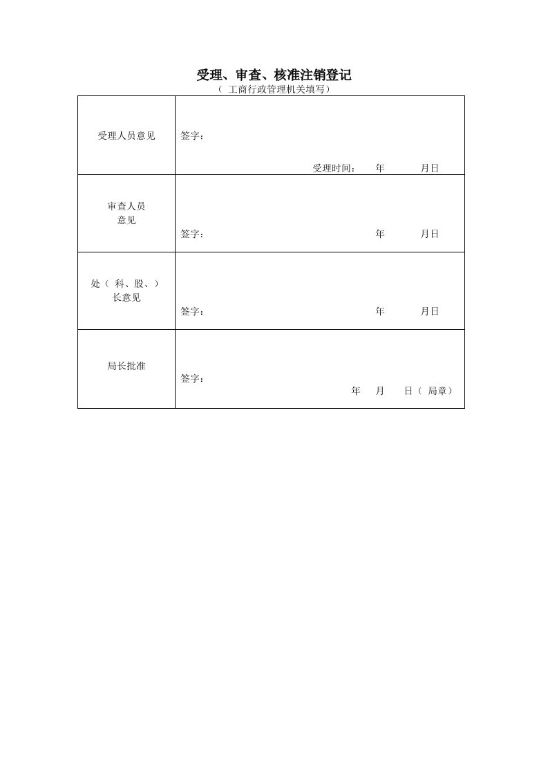 推荐-受理、审查、核准注销登记