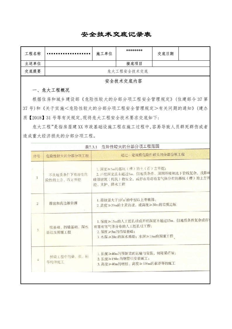 深基坑危大工程安全技术交底