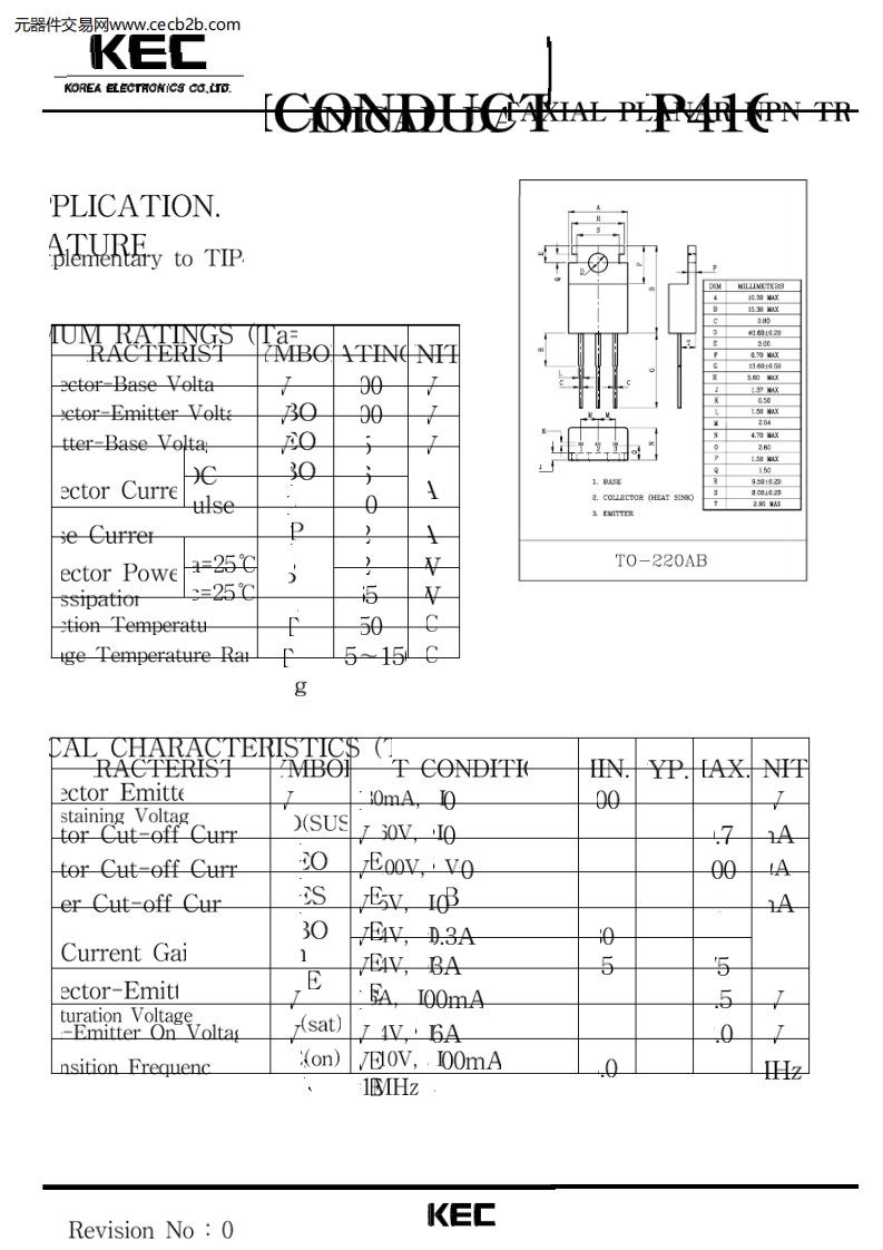 TIP41C中文资料