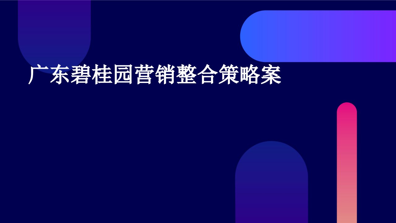 广东碧桂园营销整合策略案