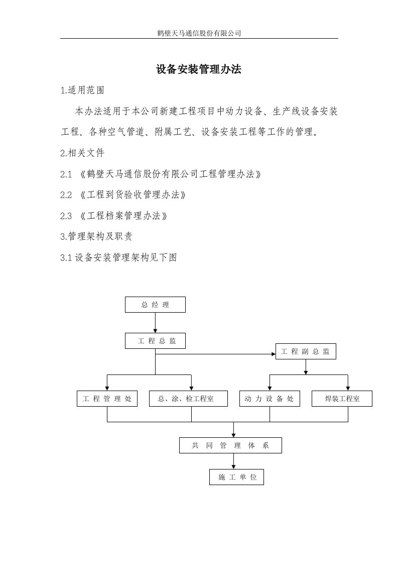 设备安装管理办法(修1)