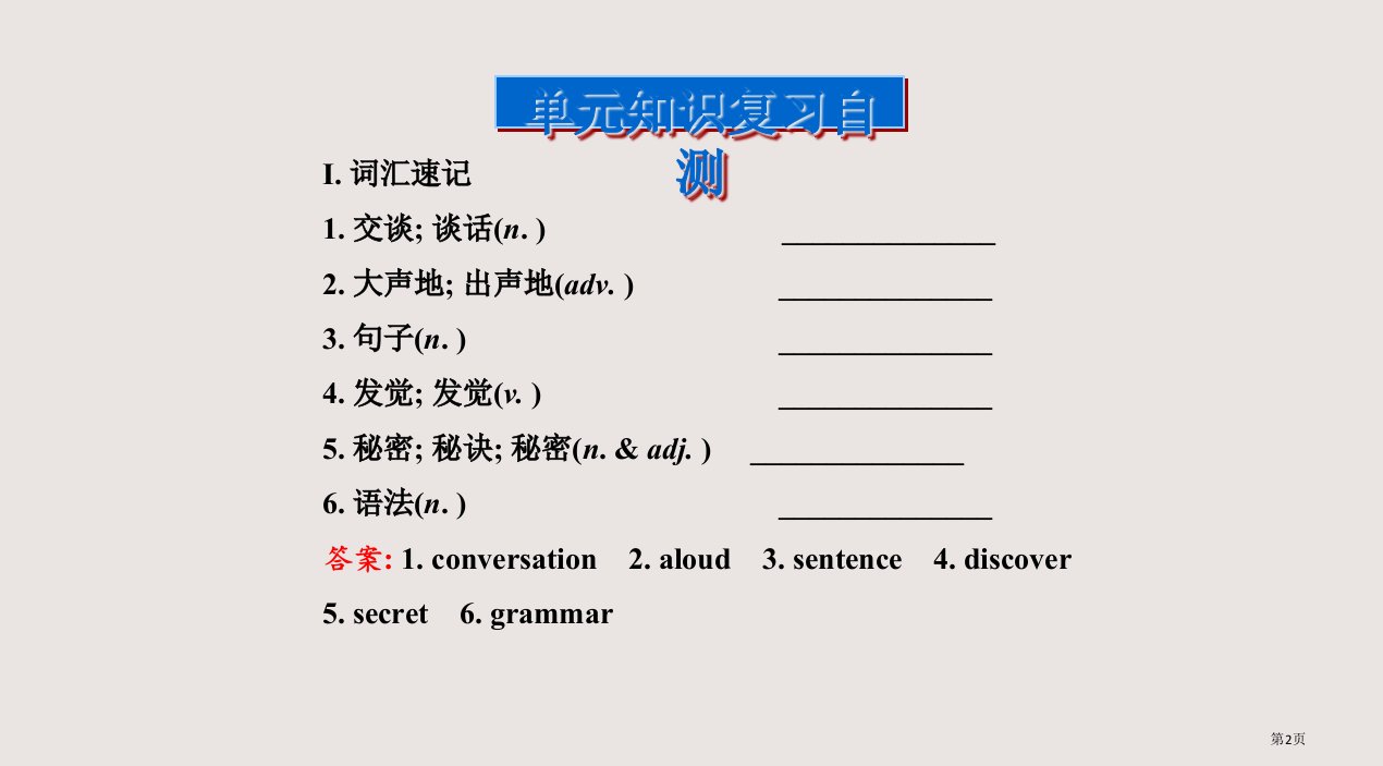 新版人教版九年级英语Unit1复习市公开课一等奖省优质课获奖课件