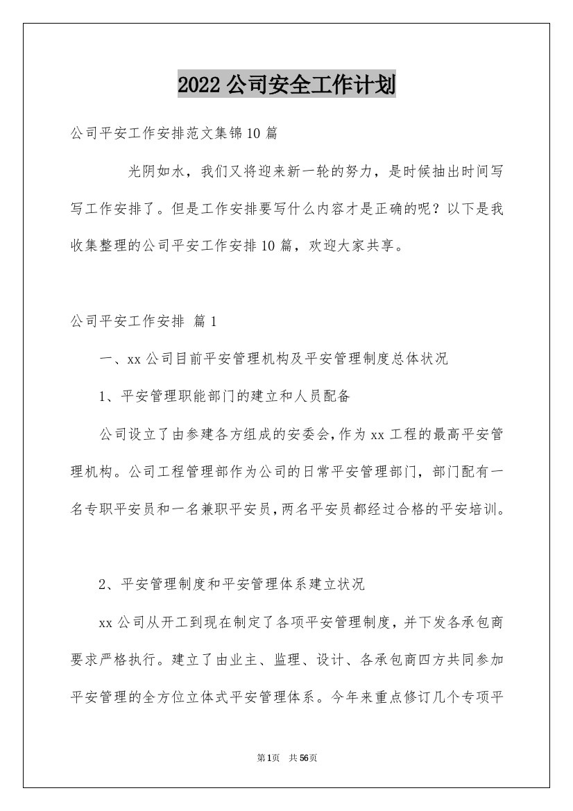 2022公司安全工作计划_11