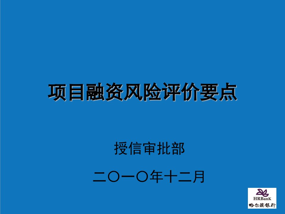 项目管理-项目融资风险评价要点