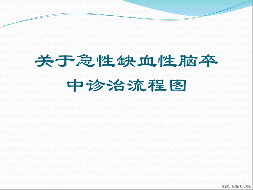 急性缺血性脑卒中诊治流程图课件