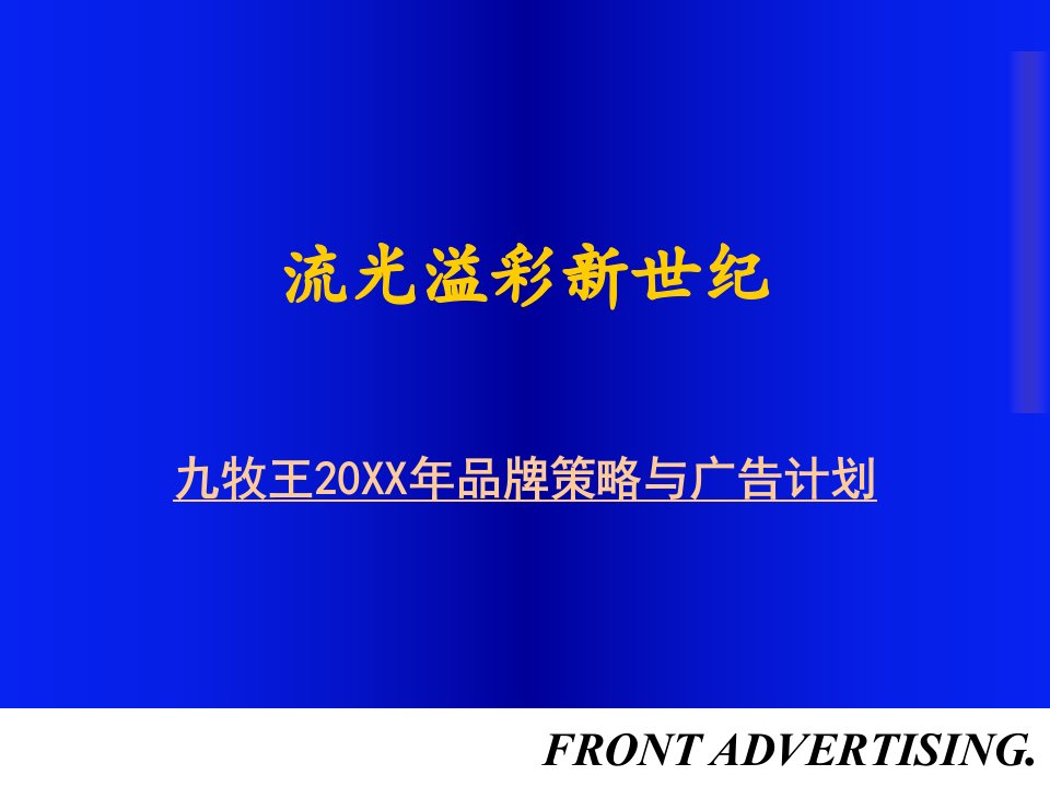 九牧王品牌策略与广告计划(PPT55页)