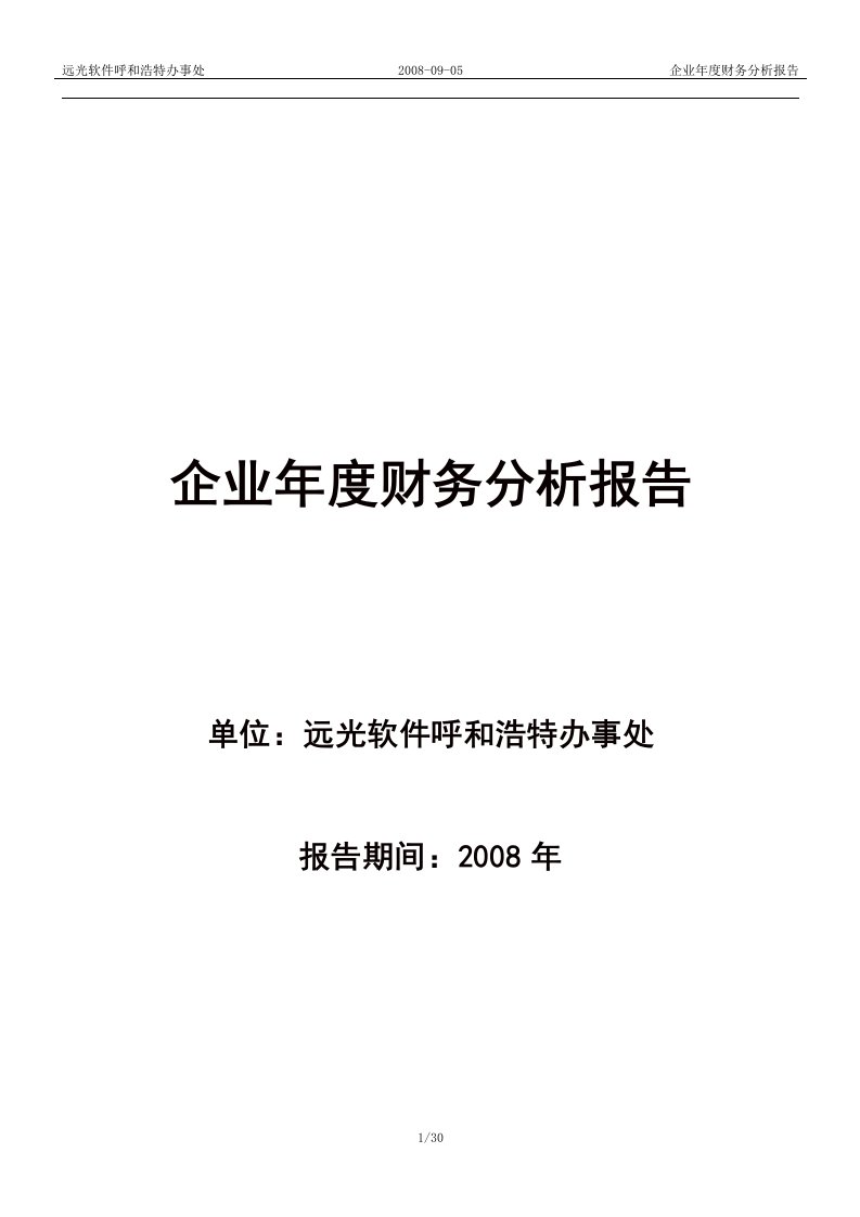 (最新)企业年度财务分析报告(样例)