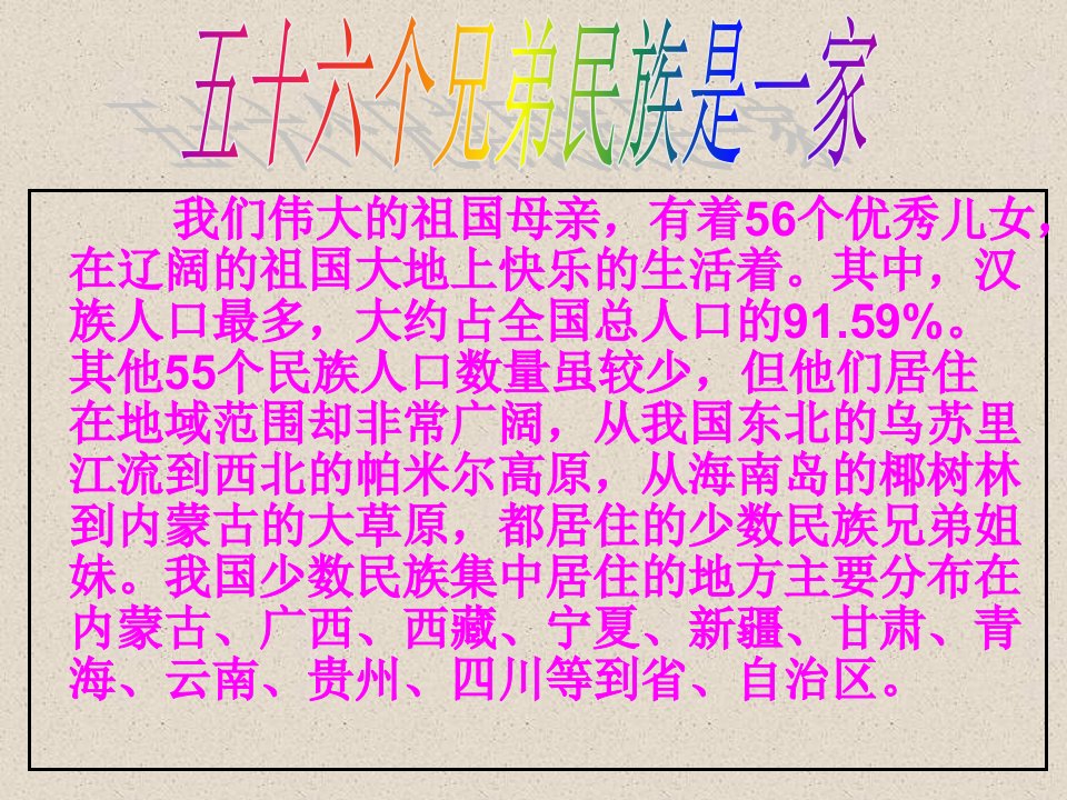 一小民族团结教育ppt课件