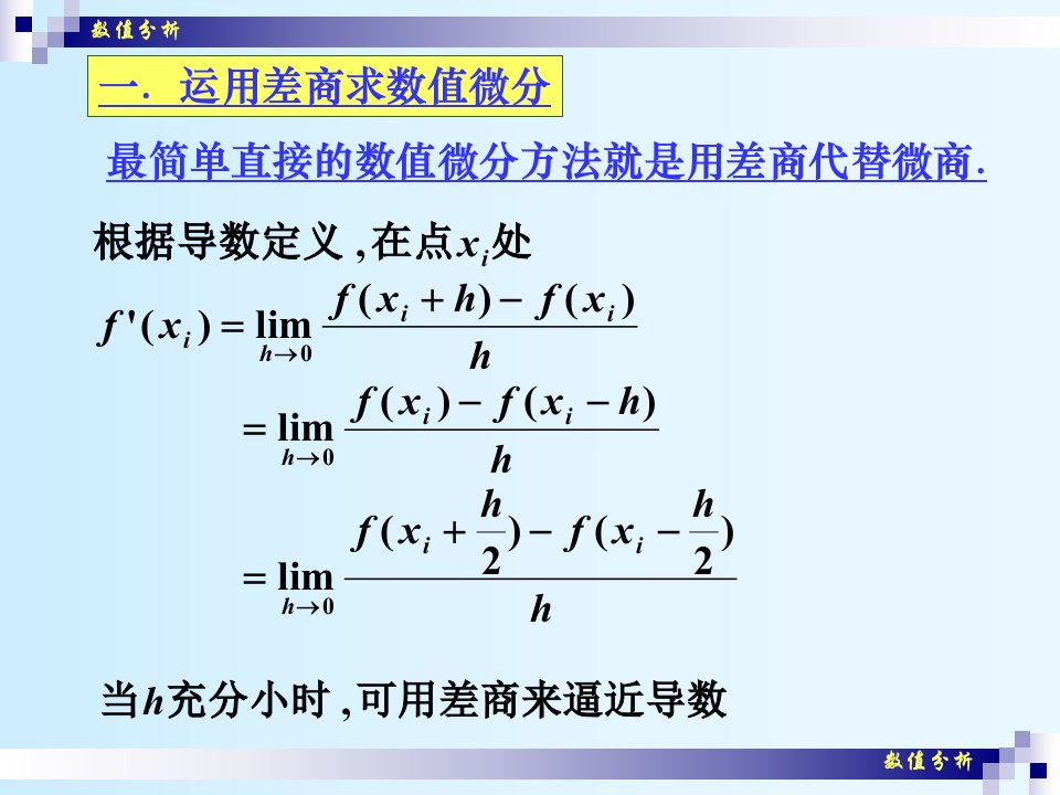 数值分析20数值微分ppt课件