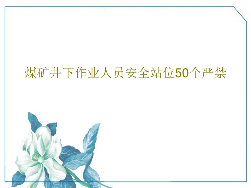 煤矿井下作业人员安全站位50个严禁共20页