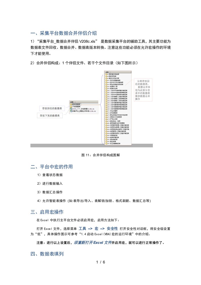 采集平台数据合并伴侣与平台中宏的作用