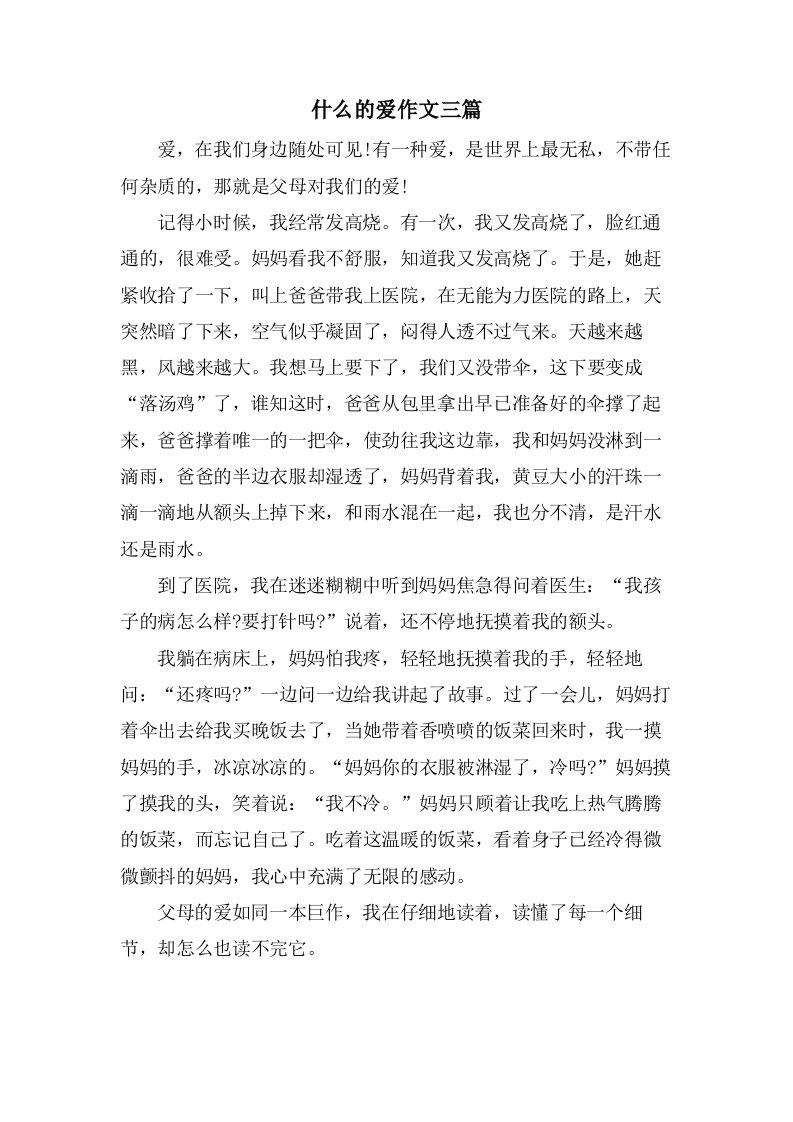 什么的爱作文三篇