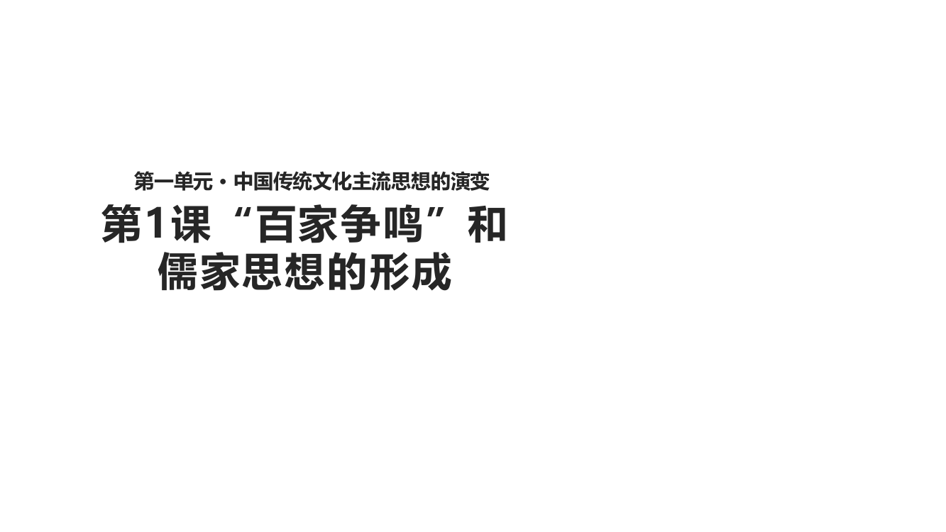 人教版高中历史必修3课件：1.1《“百家争鸣”和儒家思想的形成》