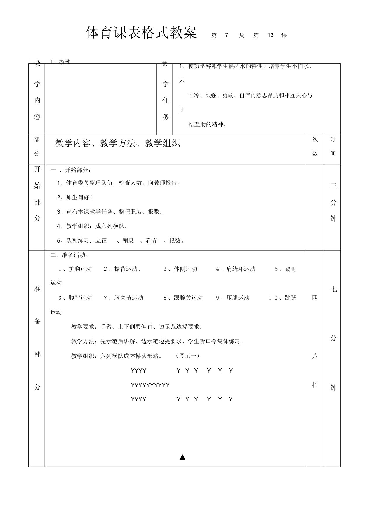 高中二年级体育与健康教案集：游泳第六课