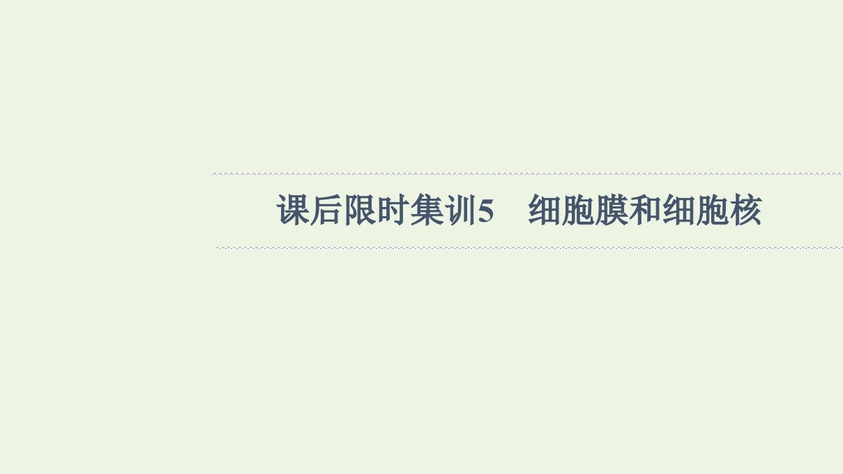 2022版高考生物一轮复习课后集训5细胞膜和细胞核课件