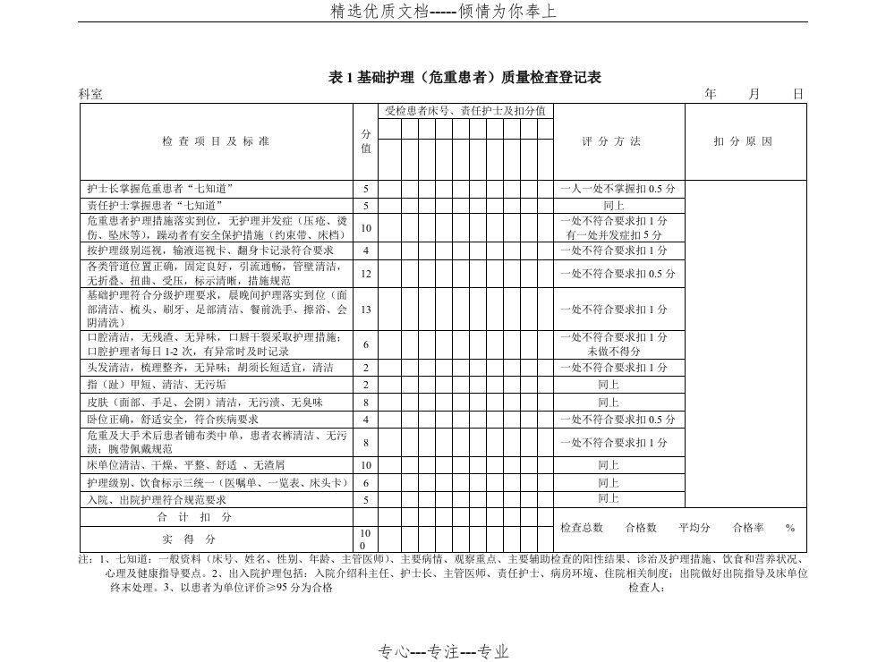 护理质量检查登记表(共12页)