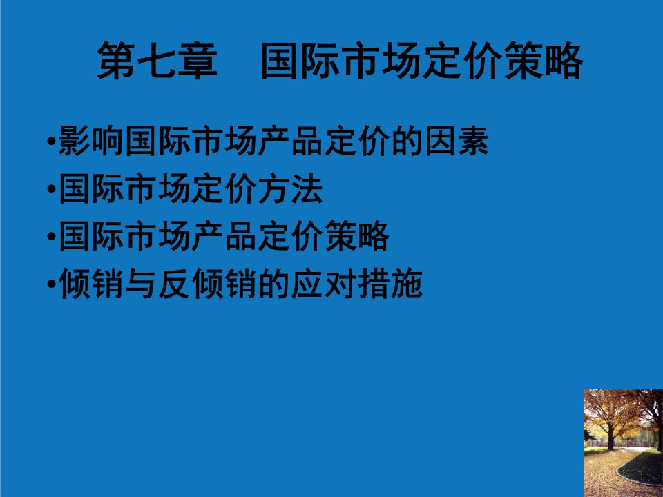 战略管理-第七章国际市场定价策略