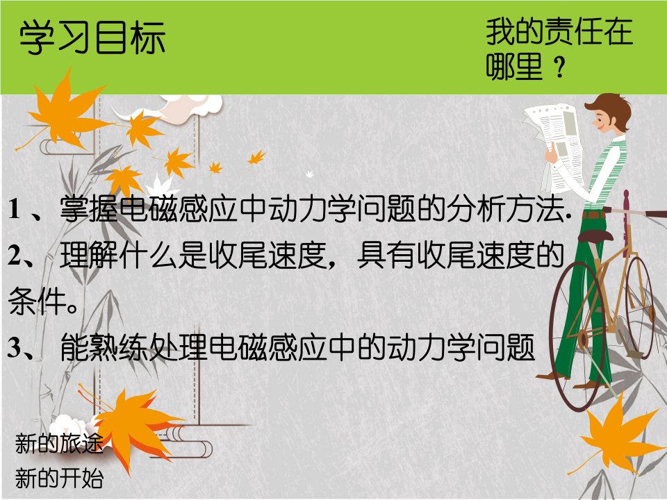 第四章电磁感应习题课电磁感应中动力学问题