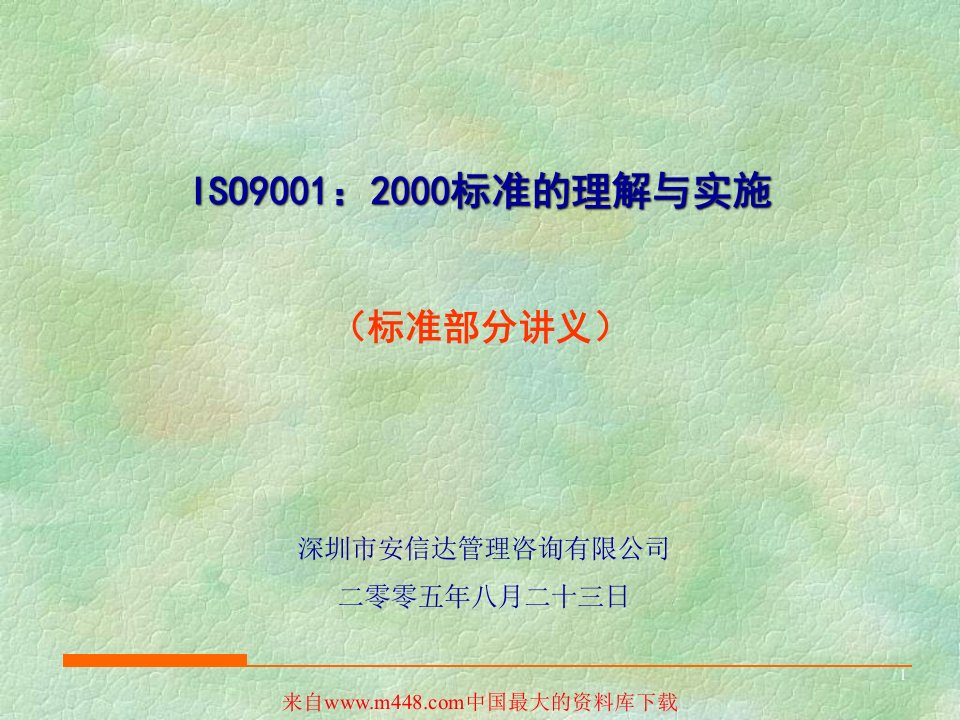 ISO9001：2000标准的理解与实施(PPT216)部分标准-ISO9000