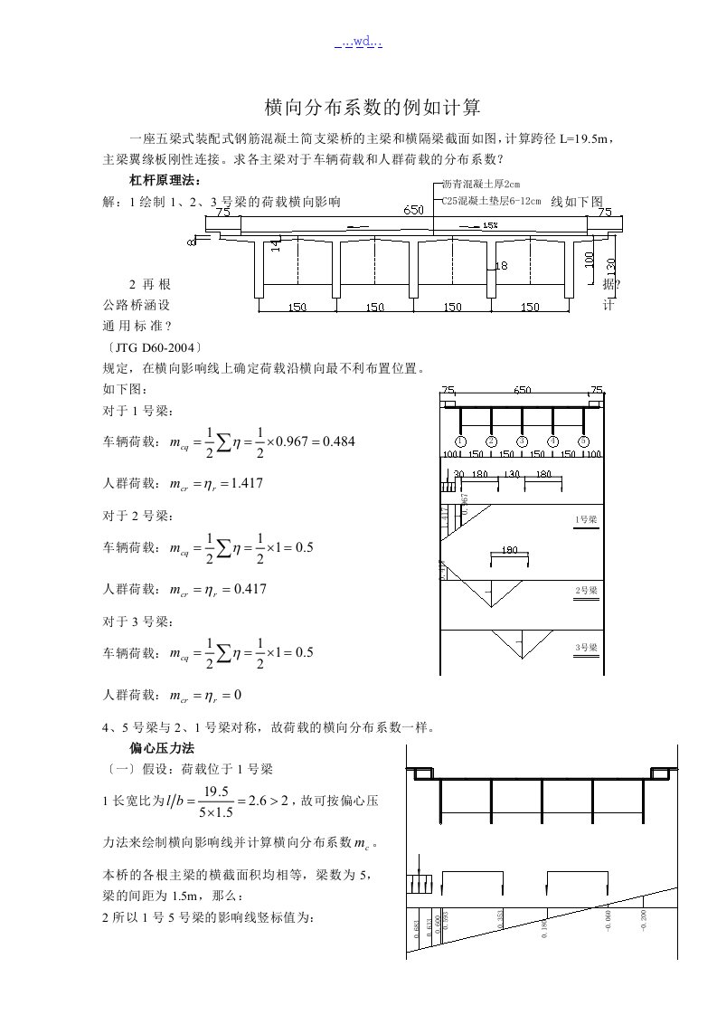 横向分布系数计算(多种方法计算)