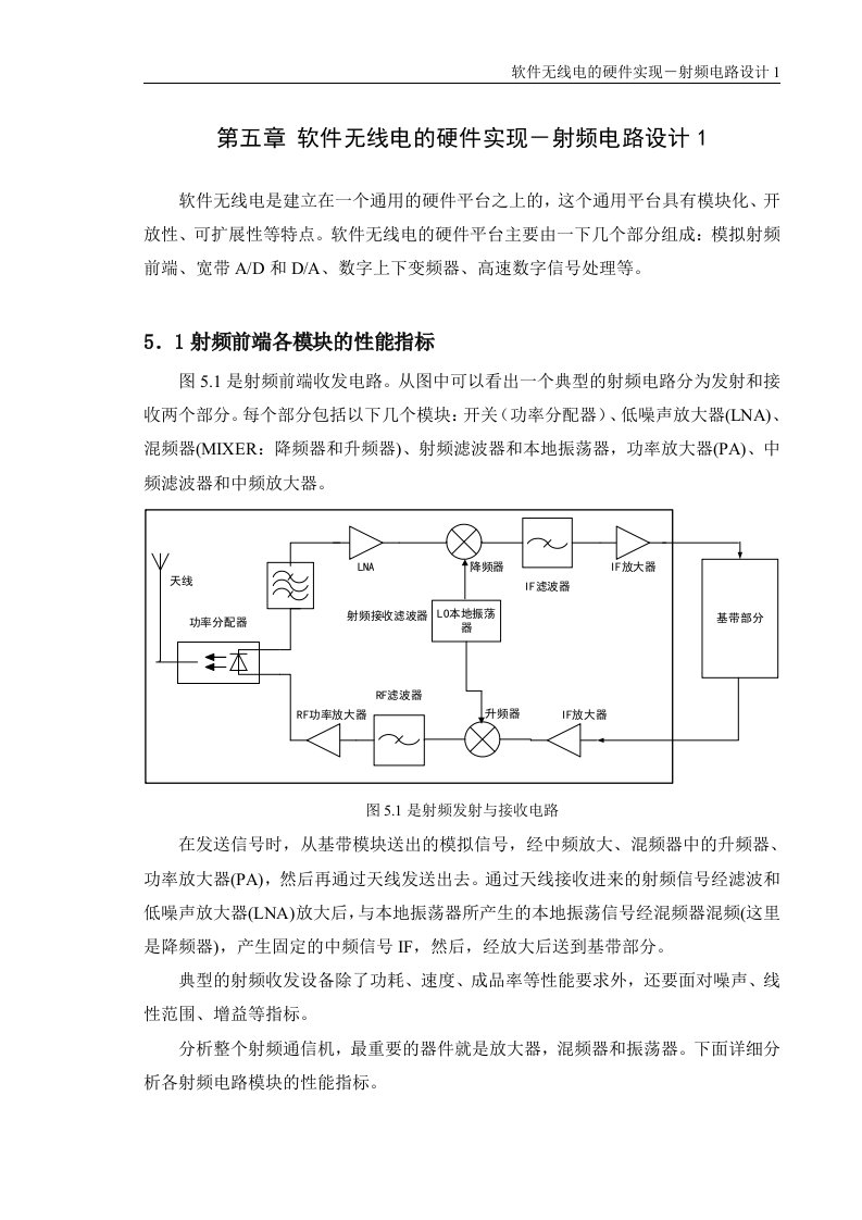 软件无线电的硬件实现-射频电路设计