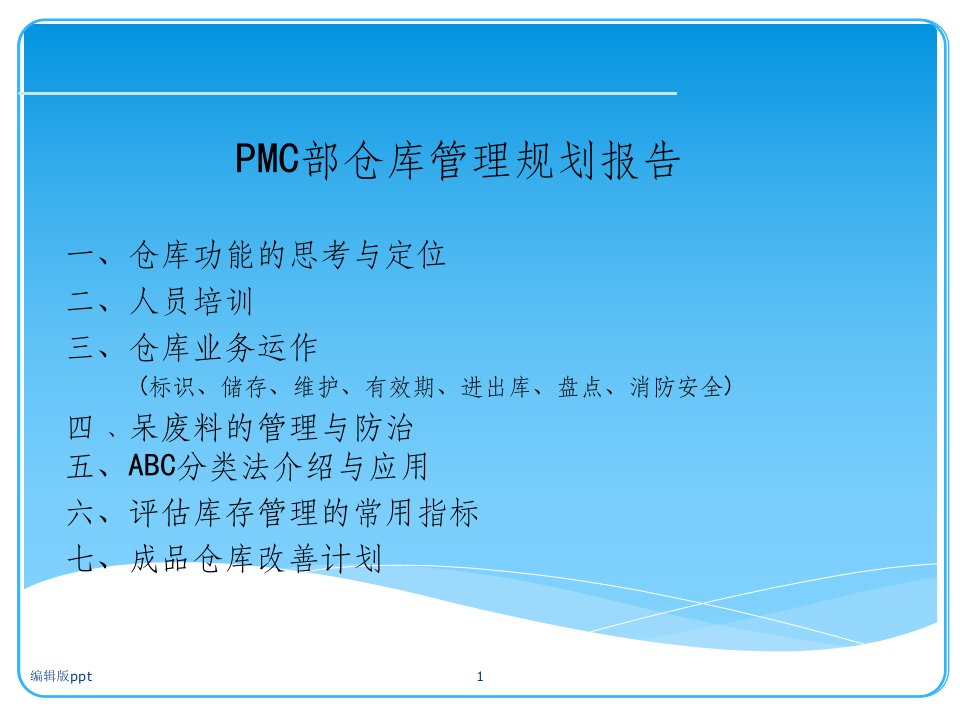 《仓库管理规划》PPT课件