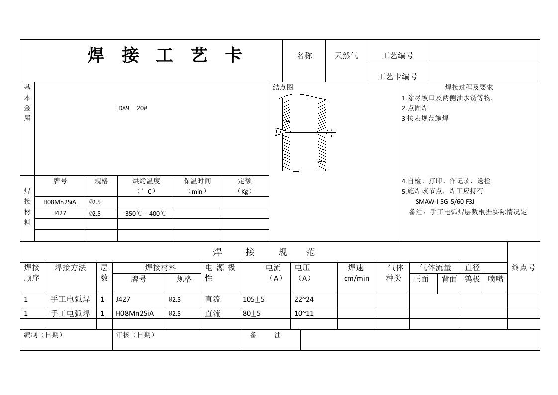 精选焊接工艺卡1