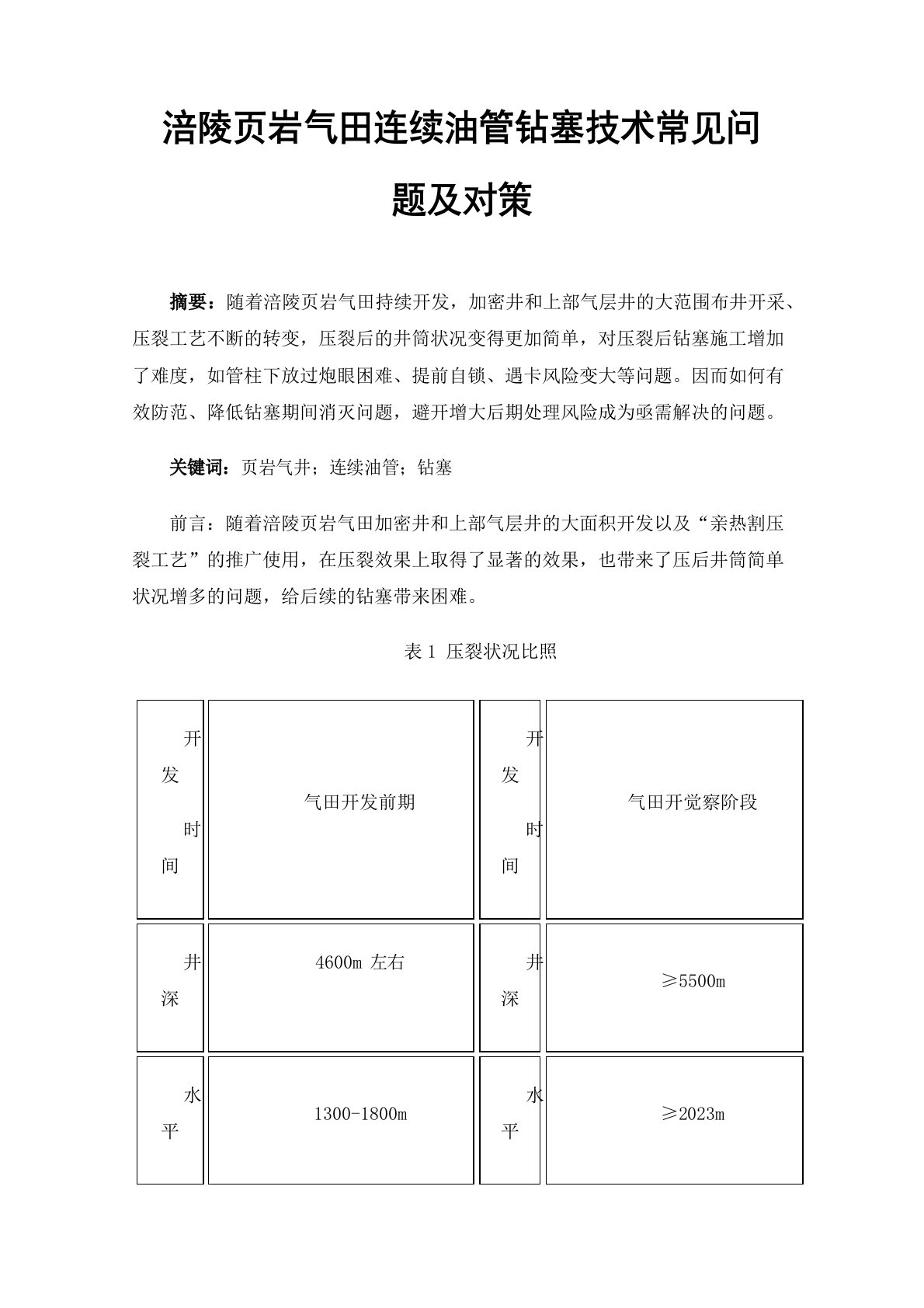 涪陵页岩气田连续油管钻塞技术常见问题及对策