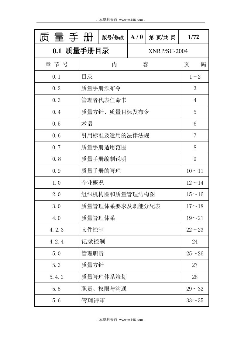 《新农金牛乳牛养殖、乳制品ISO9000质量手册》(75页)-质量手册