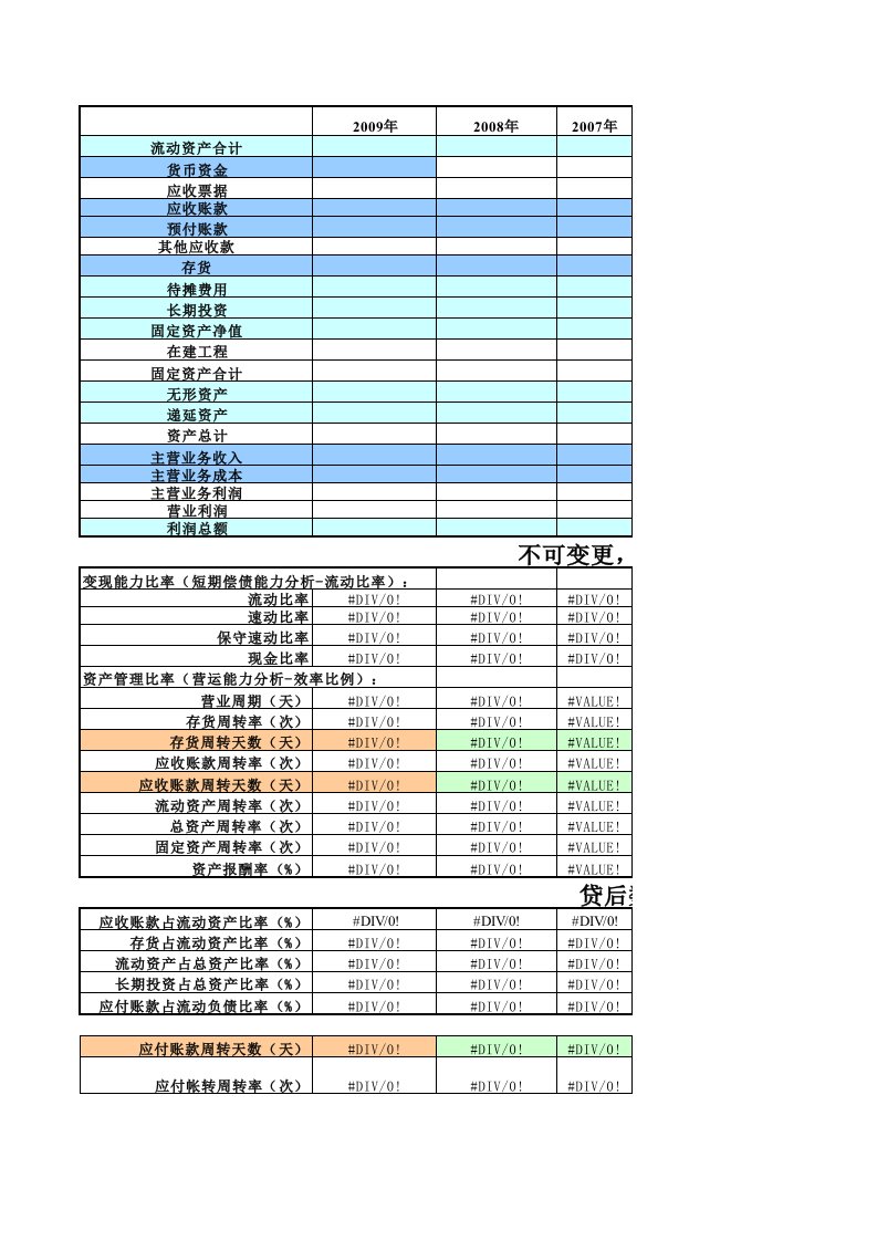 银监会流动资金贷款额度测算模板