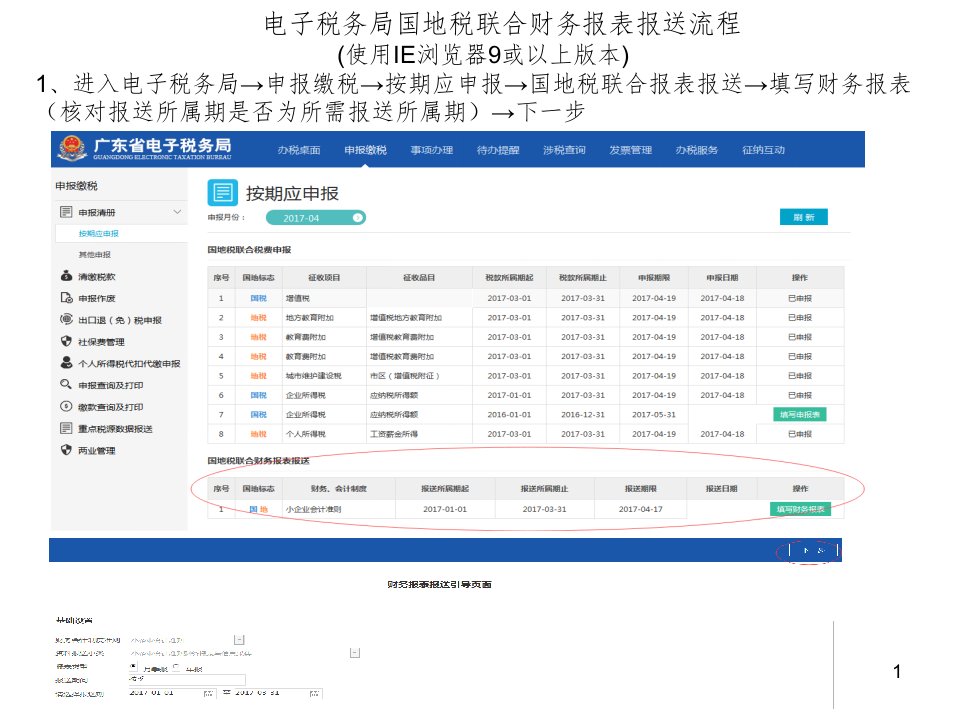 电子税务局财务报表报送流程ppt课件