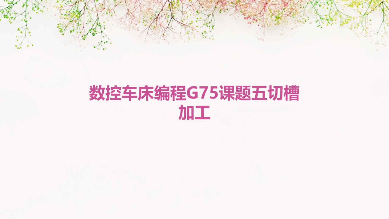 数控车床编程G75课题五切槽加工