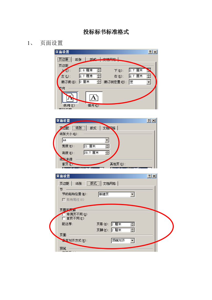 标书标准格式80315